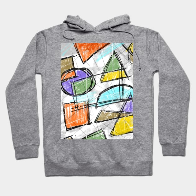 Basic Shapes Pattern Design Abstract Art Hoodie by GeeTee